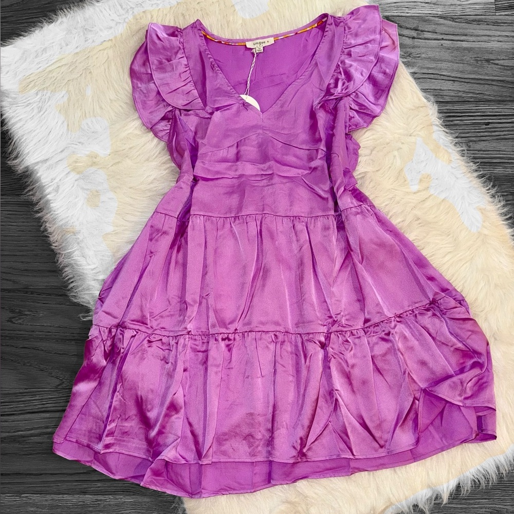 Umgee Lavender Ruffled Formal Dress